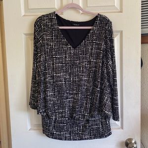 Black and White Blouse